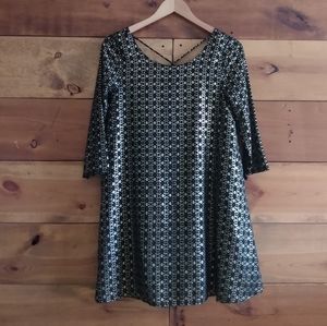 Gianni Bini Gold & Black Shift Dress XS